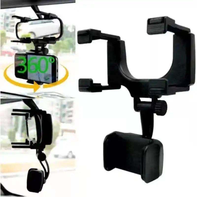 Suporte celular veicular automativo encaixe no retrovisor carro caminhão Gps 360