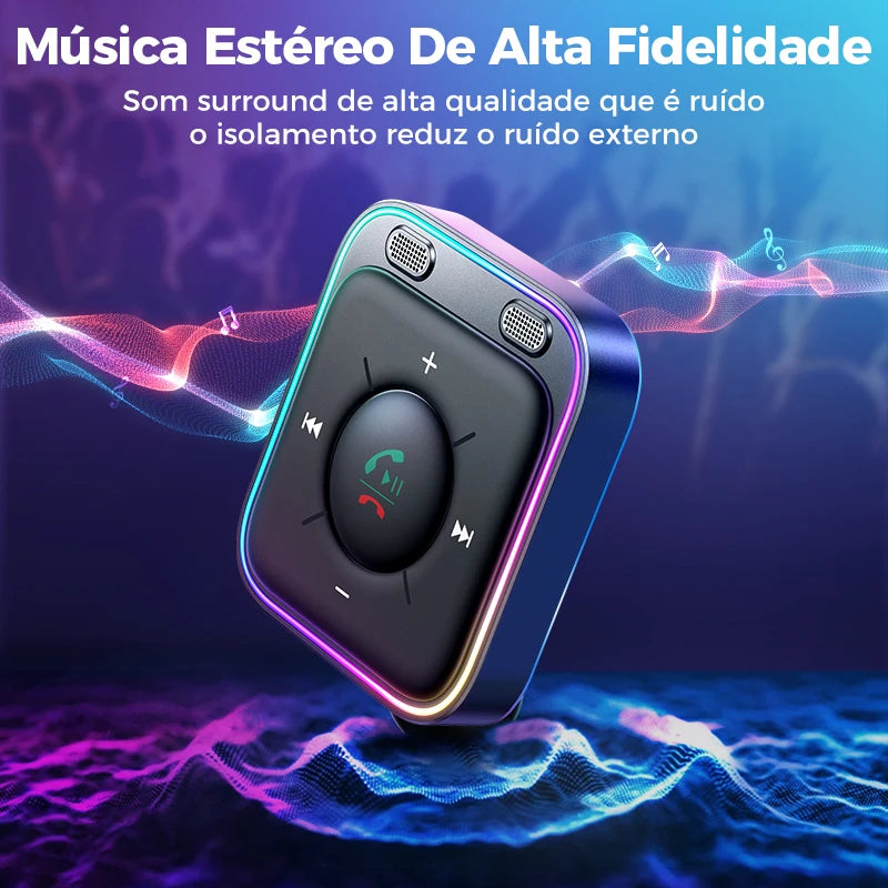 bluetooth 5.3 adaptador de carro aprimorado microfones duplos