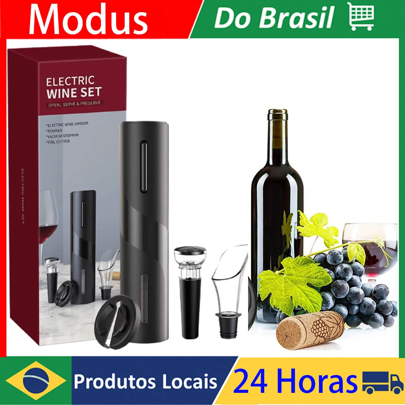 Modus abridor de vinho elétrico com suporte para abridor de garrafa de cerveja cortador de folha cozinha saca-rolhas automático abridores de vinho barra