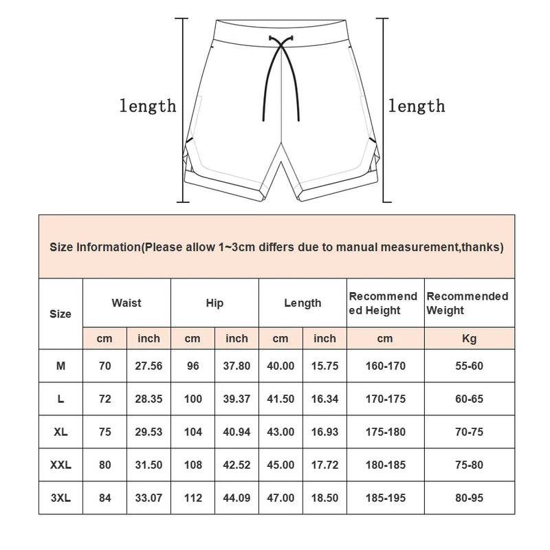 Shorts 2 em 1 masculino, bermuda dryfit, calção para academia, shorts de ginastica branco