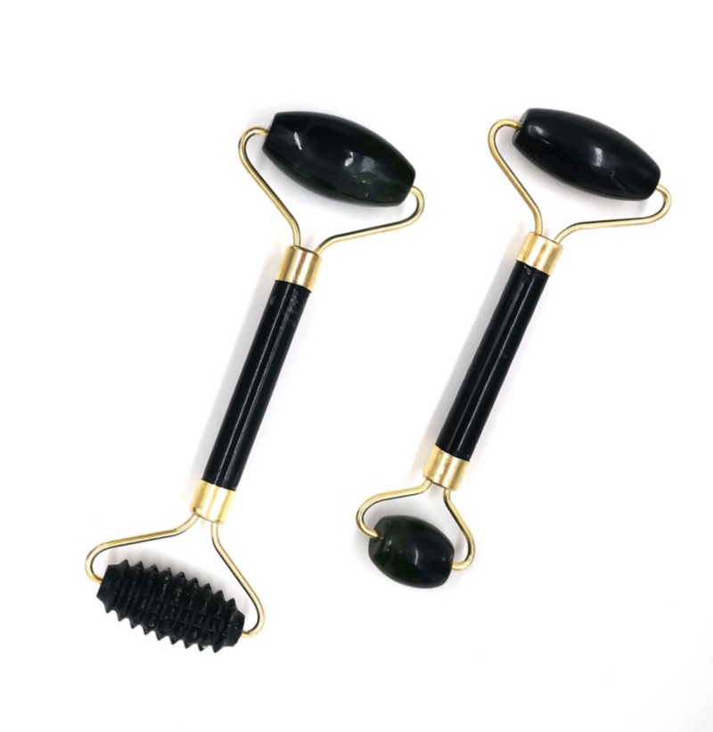 Obsidian Roller e Gua Sha - Massageador Facial